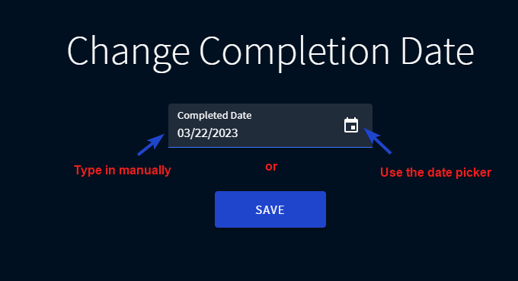 Change completion date